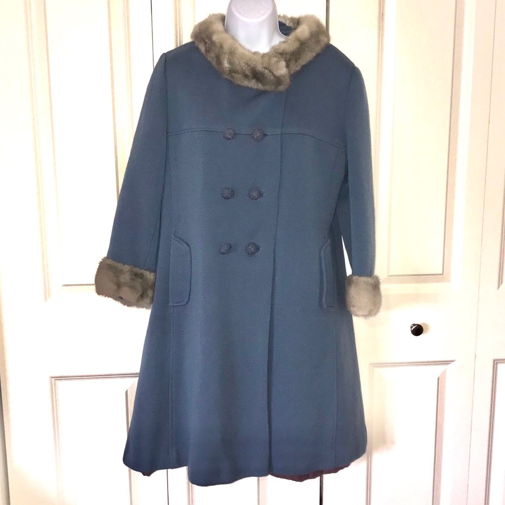 Holly Gab Vintage 1950’s Blue Wool Coat